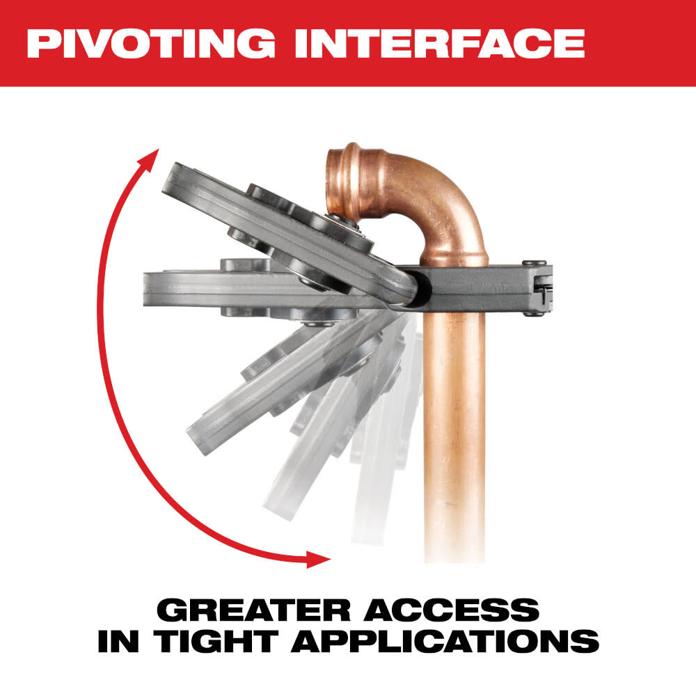 Milwaukee M18 FORCE LOGIC Press Tool with ONE-KEY & 1/2 Inch-2 Inch CTS Jaws & 2-1/2 Inch - 4 Inch CTS-V Pivoting Press Ring Kit Bundle, large image number 7