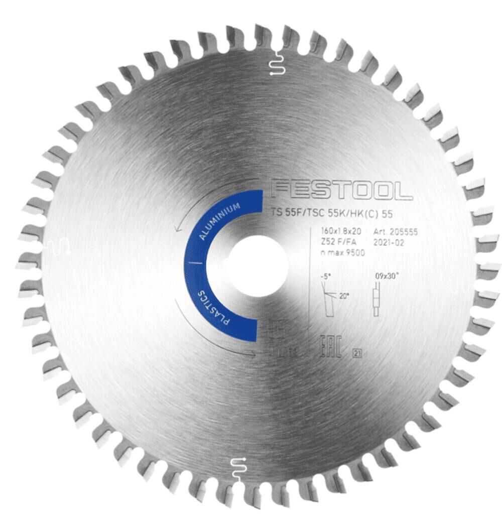 Festool Saw Blade Aluminum and Plastics 52 Tooth for TSC 55 K, large image number 1