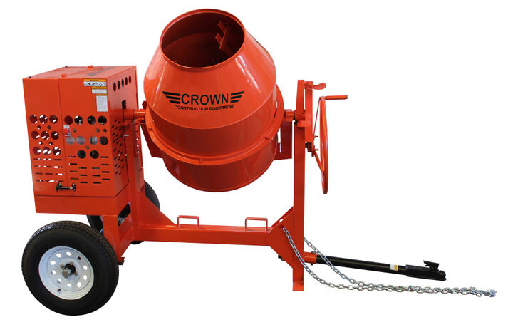 Crown Construction Equipment C12-CGH13 12 Cu. Ft. Towable Concrete Mixer with Ball Hitch