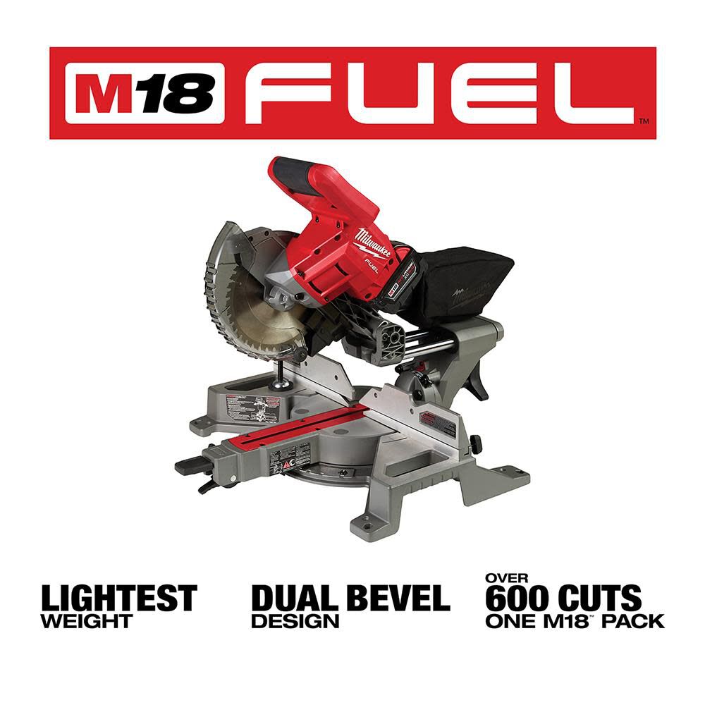 Milwaukee M18 FUEL 7-1/4 in. Dual Bevel Sliding Compound Miter Saw Kit, large image number 3