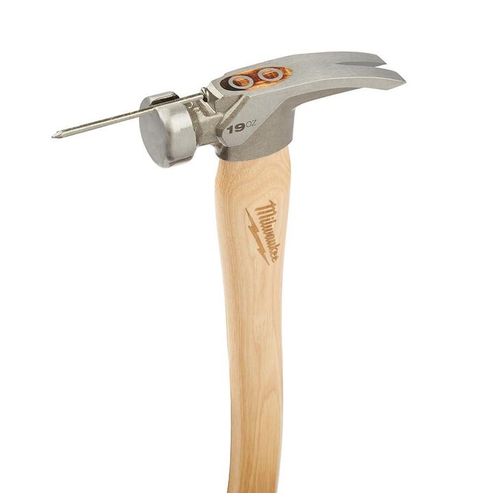 Milwaukee 19oz Smooth Face Hickory Wood Framing Hammer, large image number 5