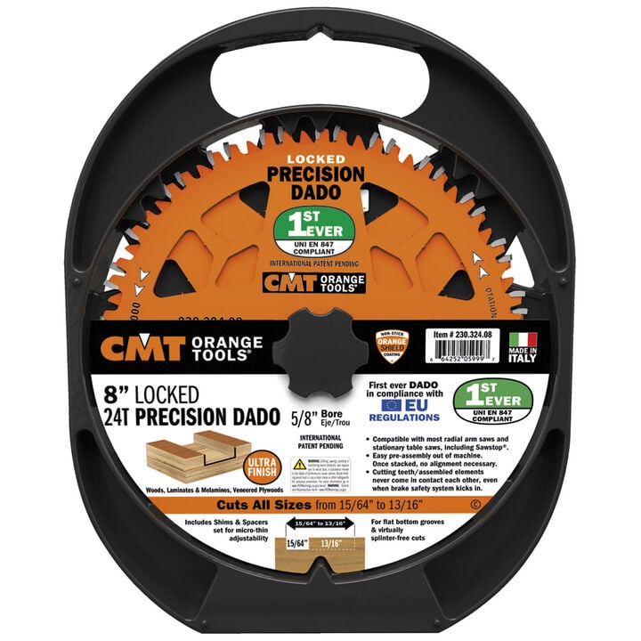 CMT HW 8 Inch Diameter 24T FTG and ATB Locked Precision Dado Set, large image number 9