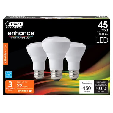 Feit Electric 45W Enhance R20 2700K Reflector LED Bulb 3pk, large image number 1
