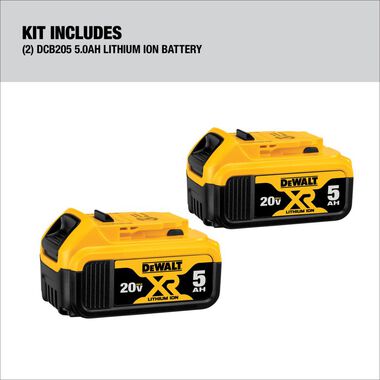 DEWALT 20V MAX XR Starter Kit 5.0Ah Battery 2 Pack with Charger