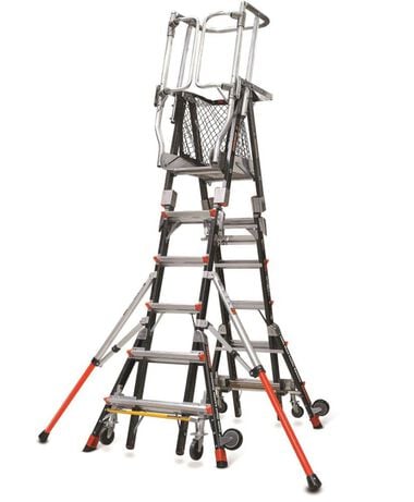Little Giant Safety Compact Cage Model 6 Ft. to 10 Ft. IAA FG with Side Tip Wheels and Ratchet Levelers, large image number 0