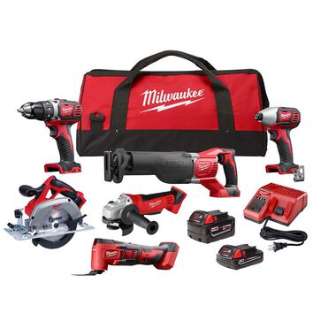 Milwaukee M18 Cordless Lithium-Ion 6-Tool Combo Kit 2696-26 from Milwaukee  - Acme Tools