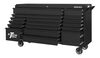 Extreme Tools DX Series 72 Inch W x 21 Inch D 17 Drawer Triple Bank Roller Cabinet 100 lbs Slides Matte Black w Gloss Black Drawer Pulls, small image number 4