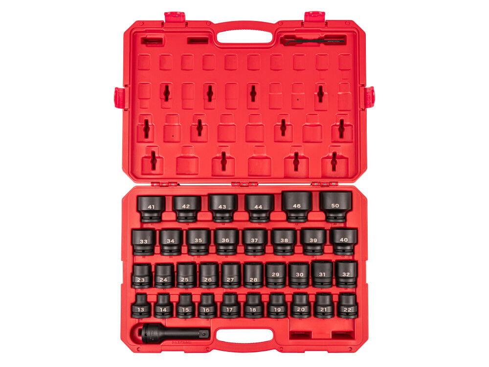 Tekton 3/4 Inch 6 Point Impact Socket Set with Case, 36 Pieces (13-50 mm), large image number 1