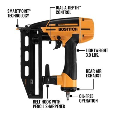 Bostitch 2.5-in x 16-Gauge Clip Head Finishing Pneumatic Nail Gun, large image number 4