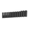Grey Pneumatic Metric Socket Set 3/8in Drive Deep 10pc, small image number 1