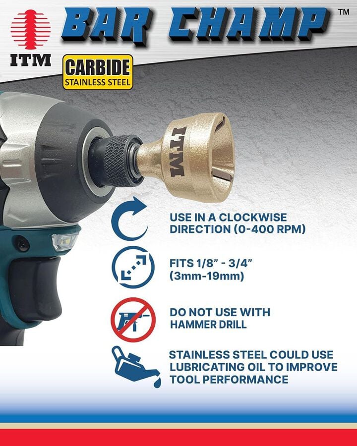 ITM Small 1/8 - 3/4 Inch Carbide Blade Bar Champ Outside Reamer, large image number 5
