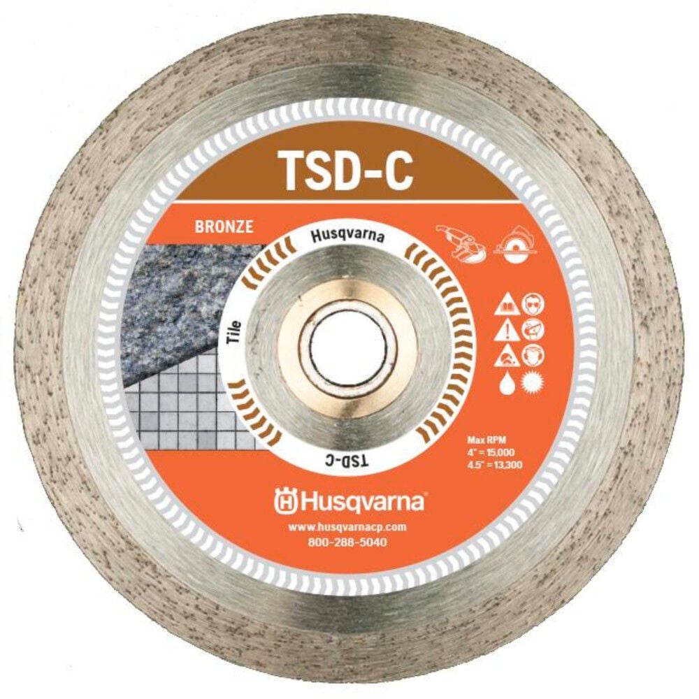 Husqvarna Construction 4 Inch Continuous Diamond Blade for Tile, large image number 1