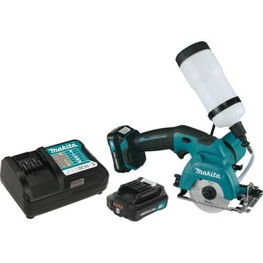 Makita 12 Volt Max CXT Lithium-Ion Cordless 3-3/8 in. Tile/Glass Saw Kit