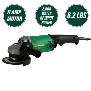 Metabo HPT 11-Amp 5in Non-Locking Trigger Switch Angle Grinder, large image number 1