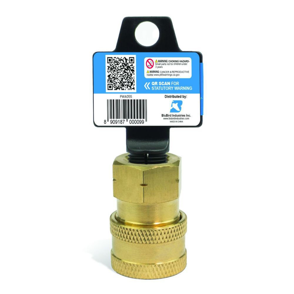 BluBird 3/8 Inch QD Socket x 3/8 Inch FPT Brass Pressure Washer Adapter, large image number 13