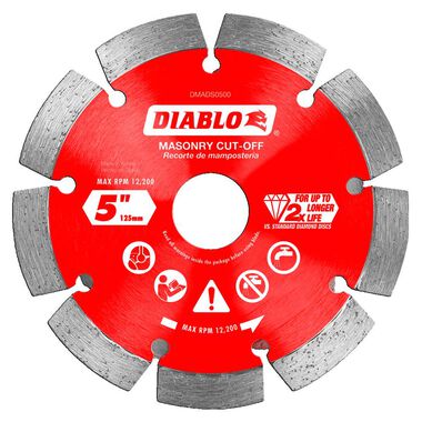 Diablo Tools 5in Diamond Segmented Cut-Off Discs for Masonry