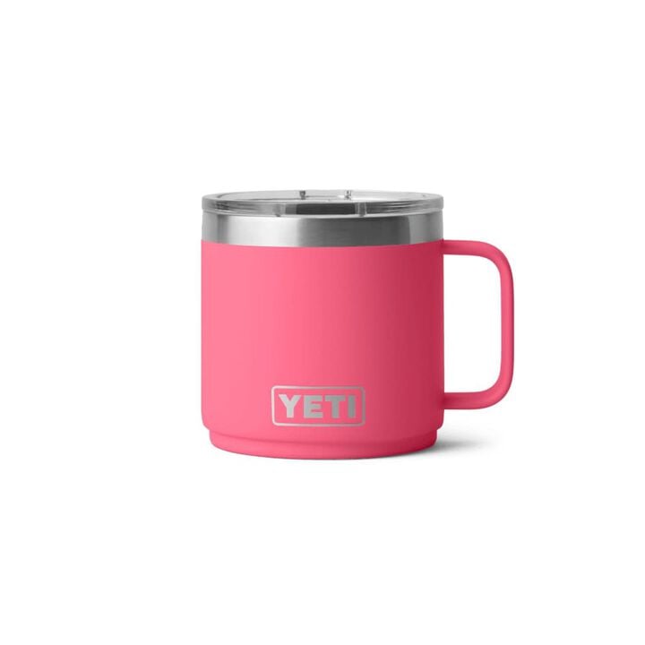 YETI Rambler 14 Oz Stackable Mug with Durasip Ceramic Lining Tropical Pink