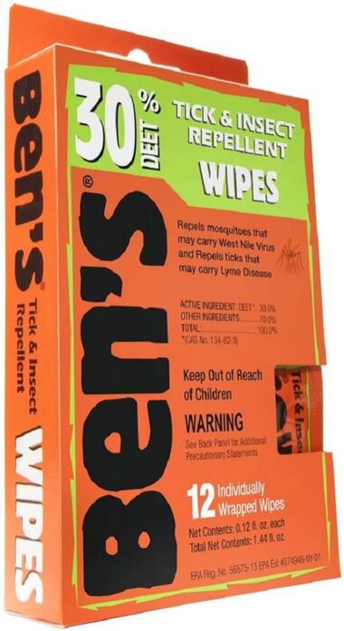 Bens 30 Tick & Insect Repellent Wipes