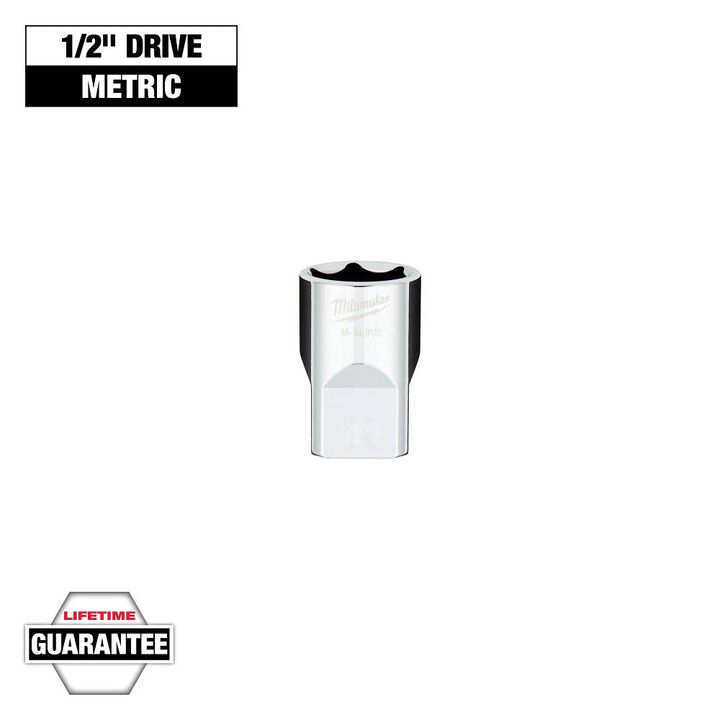 Milwaukee 1/2 in. Drive 19MM Metric 6-Point Socket with FOUR FLAT Sides, large image number 8
