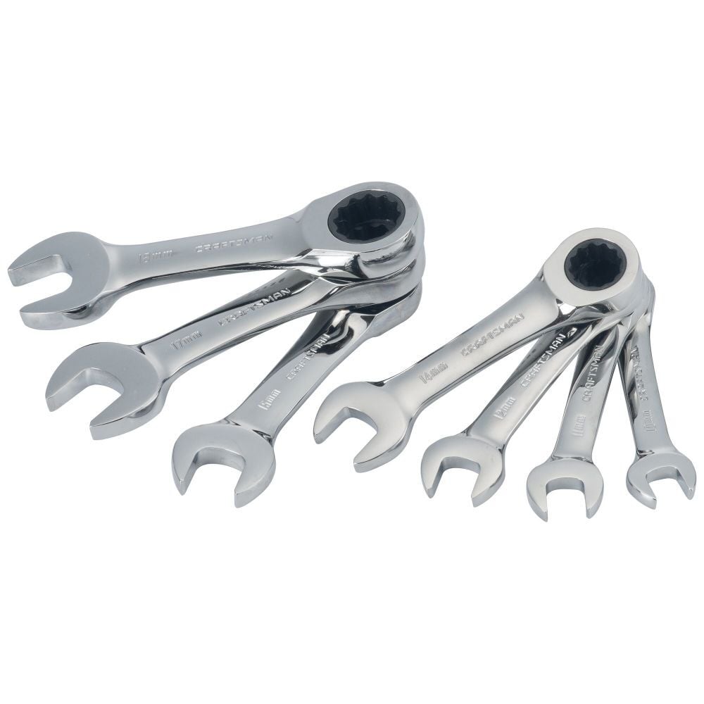 CRAFTSMAN Metric Stubby Ratcheting Wrench Set, 7 Piece, large image number 3
