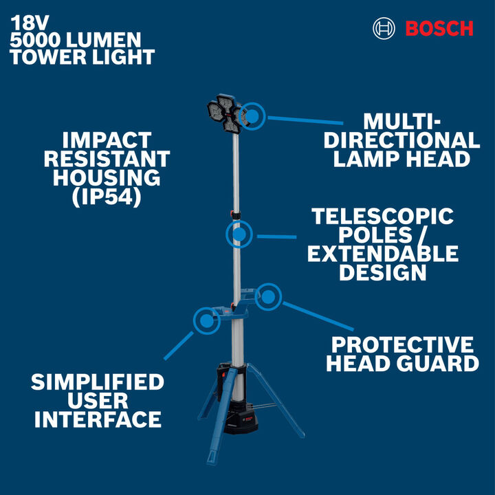 Bosch 18V Tower Light (Bare Tool), large image number 1