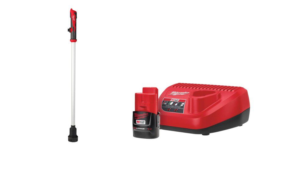 Milwaukee M12 Stick Transfer Pump with Battery Charger Starter