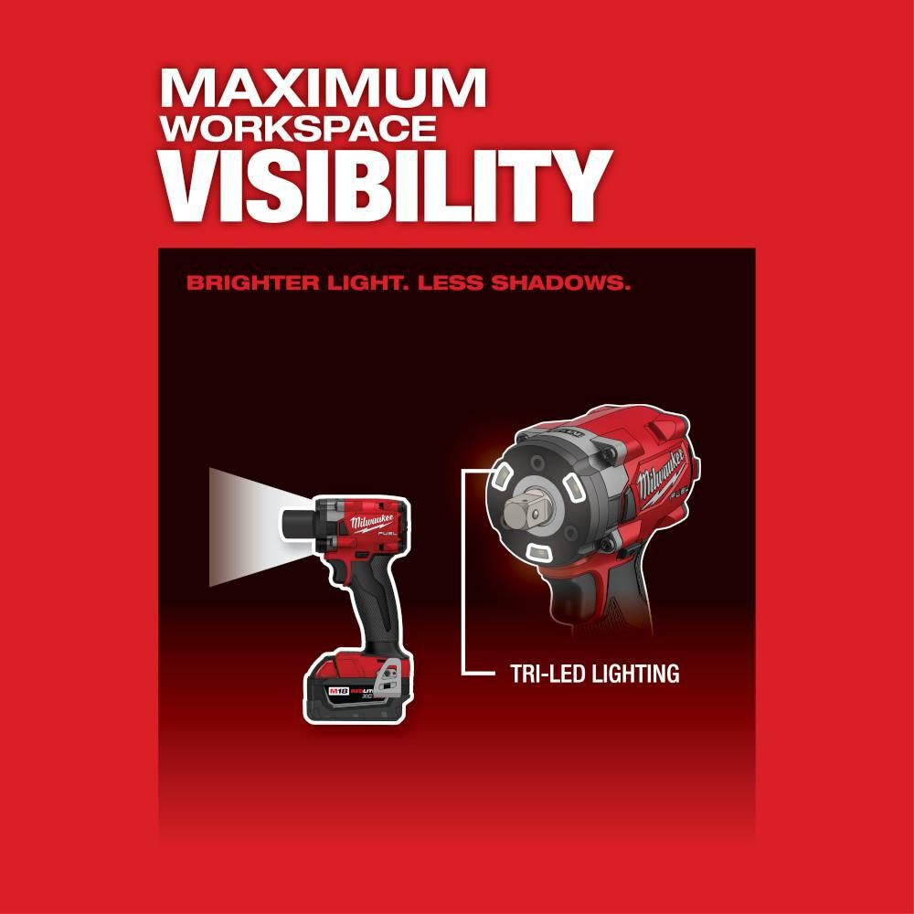 Milwaukee M18 FUEL 1/2 Compact Impact Wrench with Pin Detent (Bare Tool), large image number 6