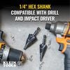 Klein Tools 7/8in to 1-3/8in Quick Release Sprial Flute Step Drill Bit, small