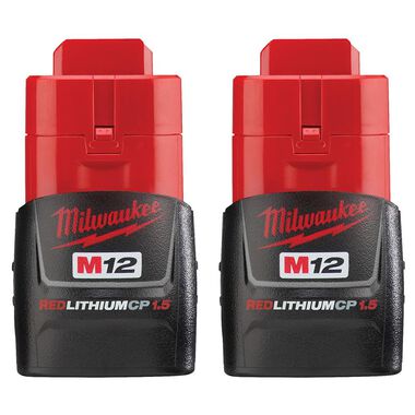 Milwaukee M12 REDLITHIUM 1.5Ah Compact Battery Pack 2pk, large image number 0
