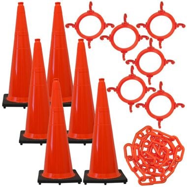 Mr Chain 36in Orange Traffic Cone and Chain Kit, large image number 0