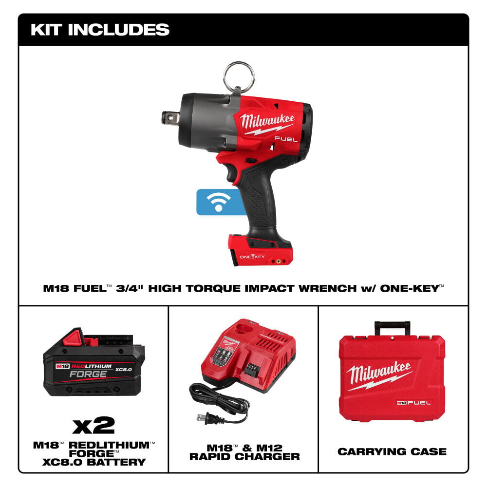 Milwaukee M18 FUEL 3/4 Inch High Torque Impact Wrench with ONE-KEY Kit and Protective Boot Bundle, large image number 3