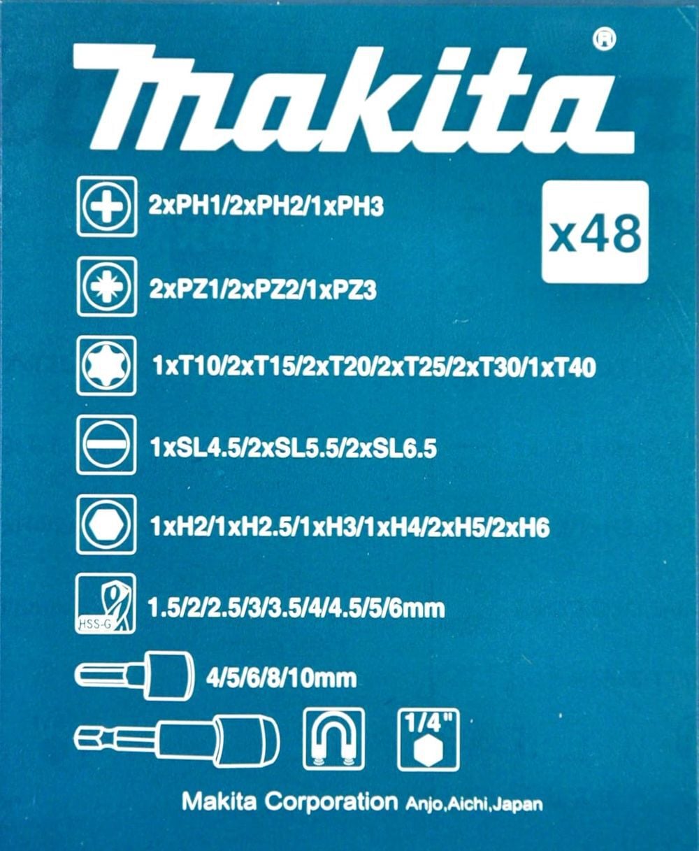 Makita 48-Piece Metric HSS Drill Bit/Screw Bit and Socket Set, large image number 6