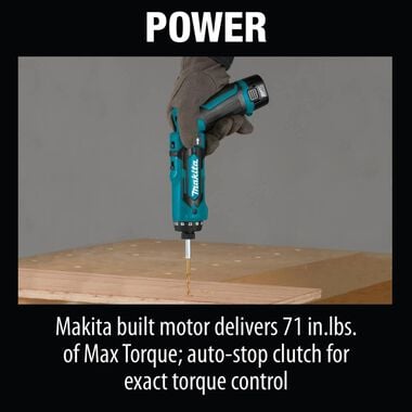 Makita 7.2V 1/4inch Hex Driver Drill Kit with Auto Stop Clutch, large image number 2