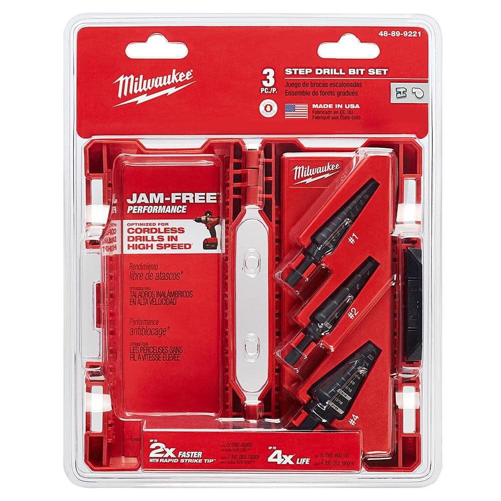 Milwaukee 3-Piece Step Drill Bit Set 48-89-9221 - Acme Tools