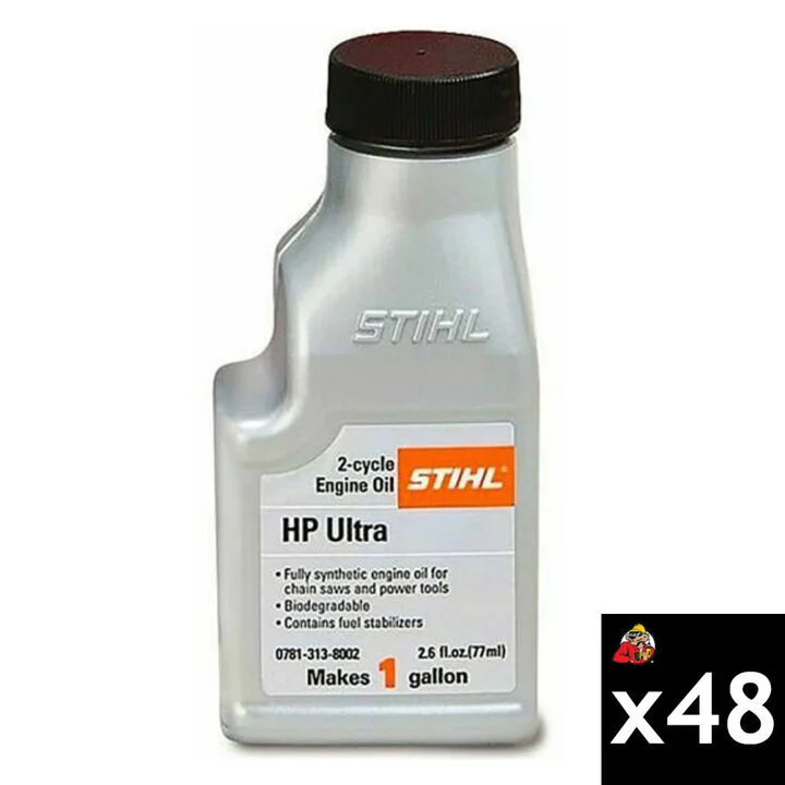 Stihl HP Ultra Fully Synthetic 2-Cycle Engine Oil 50:1 1 Gal Mix 2.6 oz Case of 48