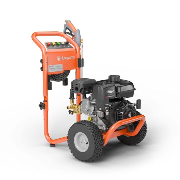 Husqvarna 3400 PSI 2.5 GPM Triplex Pump Gas Powered Cold Water Pressure Washer with 5 Spray Tips, large image number 1