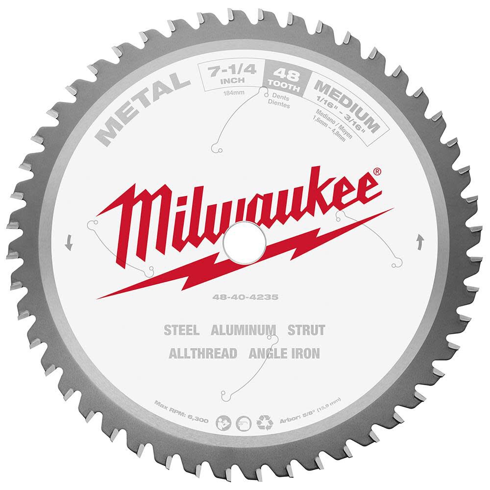 Milwaukee 7-1/4 in. Metal Cutting Circular Saw Blade - 48-40-4235