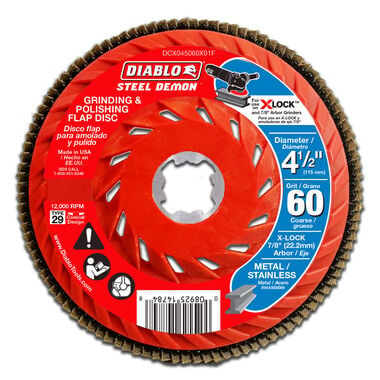 Diablo Tools 4-1/2 in. 60-Grit Flap Disc for X-Lock and All Grinders