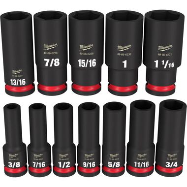 Milwaukee Impact Socket 1/2in Drive SAE 6 Point 12pc, large image number 0
