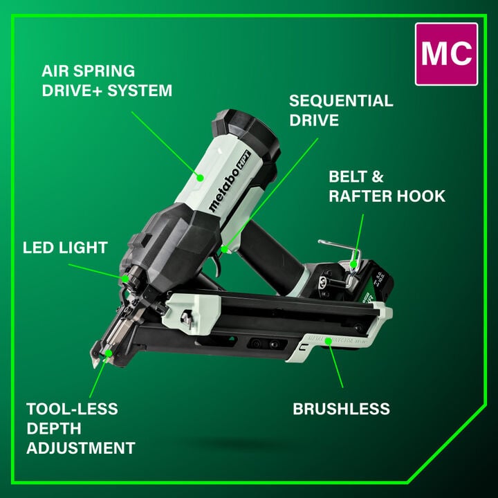 Metabo HPT Cordless Pneumatic 18V Metal Connector Nailer Kit, large image number 5