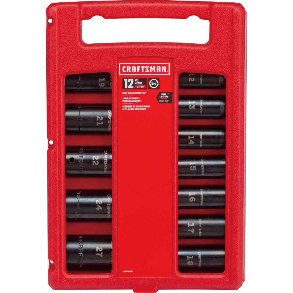CRAFTSMAN 1/2 Inch Metric Deep Impact Socket Set, 12 Piece, large image number 5