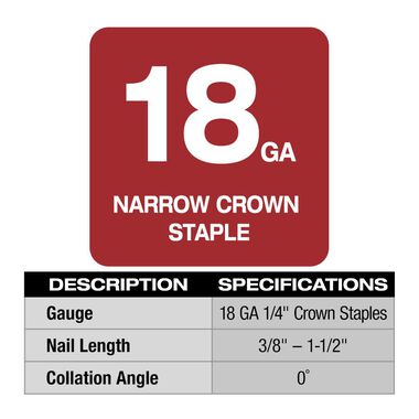 Milwaukee M18 FUEL 18 Gauge 1/4 in. Narrow Crown Stapler (Bare Tool), large image number 1