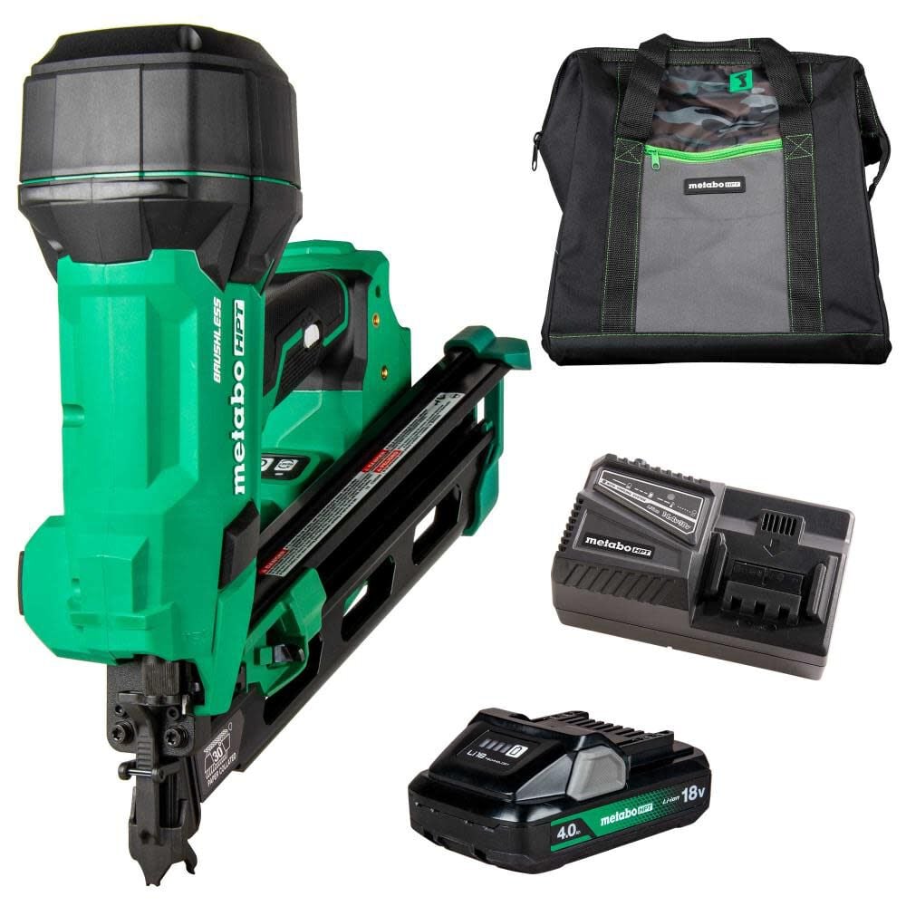 Metabo HPT 18V MultiVolt Cordless 30 3-1/2″ Paper Tape Framing Nailer (1×4.0Ah) – NR1890DCAM