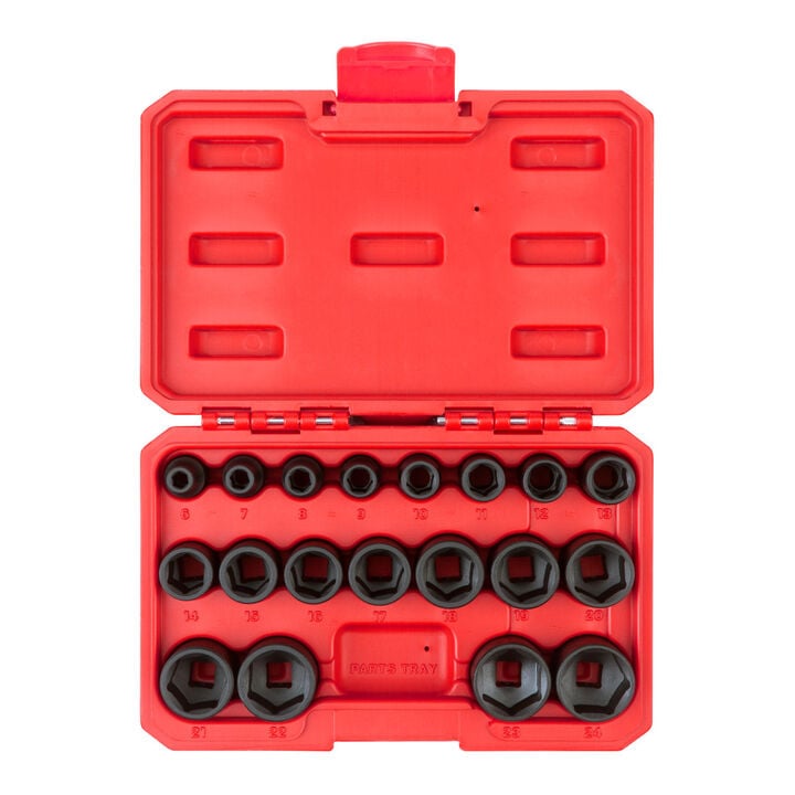 Tekton 3/8 Inch 6 Point Impact Socket Set, Case, 19 Pieces (6-24 mm), large image number 0