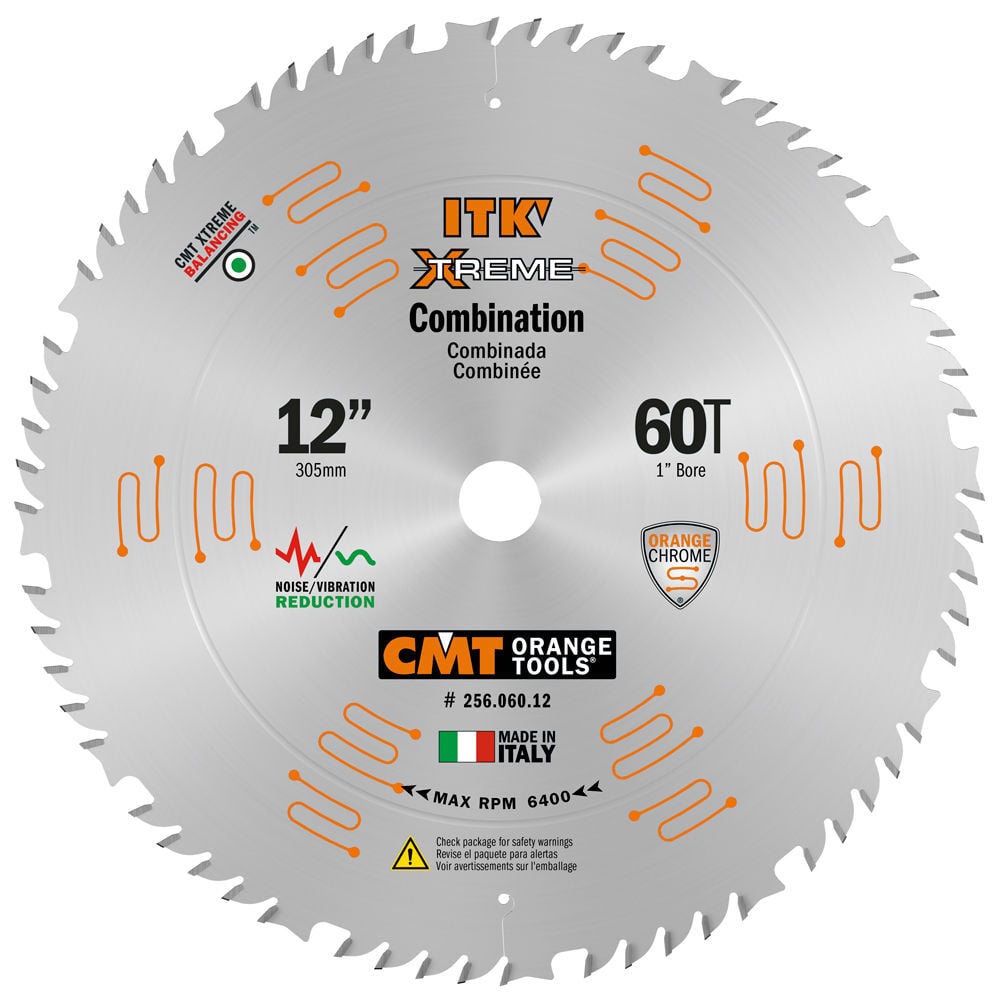 CMT 12in 60T Wood Combination Circular Saw Blade, large image number 1