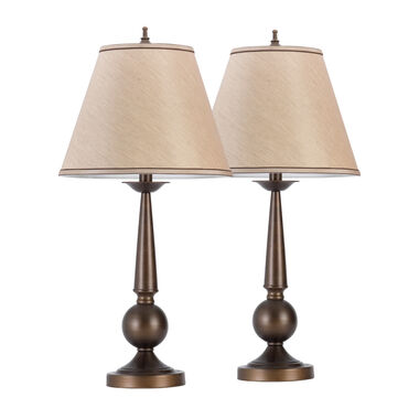 Globe Electric Contemporary Table Lamp 2pc 27in Bronze