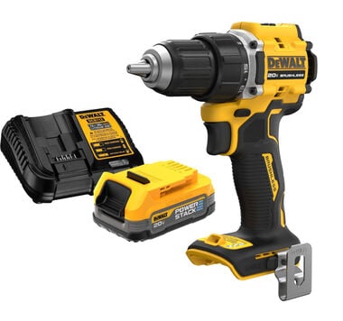 DEWALT ATOMIC Compact Drill Driver with POWERSTACK 20V MAX Battery & Charger Kit Bundle