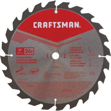 CRAFTSMAN 10 Inch 24T Framing/Ripping Saw Blade