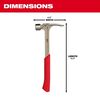 Milwaukee 28oz Milled Face Framing Hammer, small image number 3