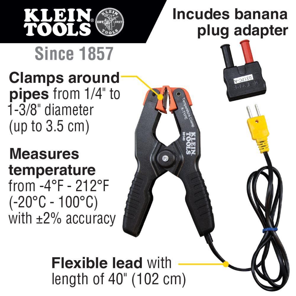 Klein Tools K-Type Temperature Pipe Clamp, large image number 2